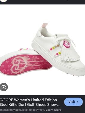 G/FORE Womens Limited Edition Stud Kiltie Durf Golf Shoes - Snow